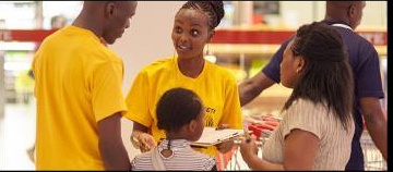 A family engaging with the Step for Safety activation