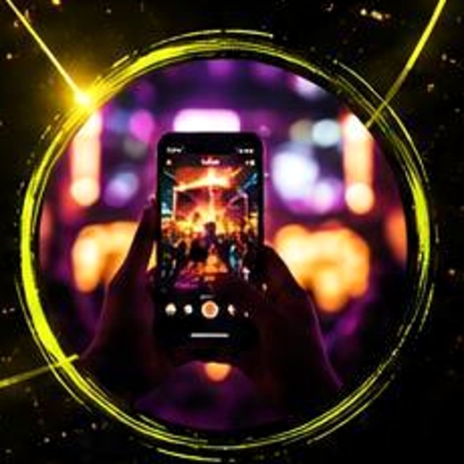 A live event being shared through a smartphone
